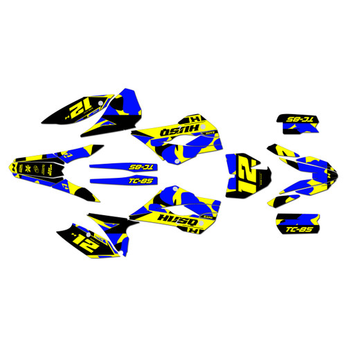 husqvarna tc85 graphics kit 2015-2017 splash series yellow