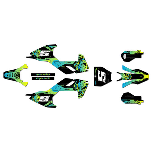 husqvarna ee5 graphics kit 2018-2024 nightcity series green