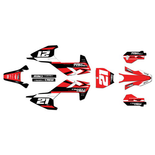 husqvarna ee5 graphics kit 2018-2024 orange-crew series red