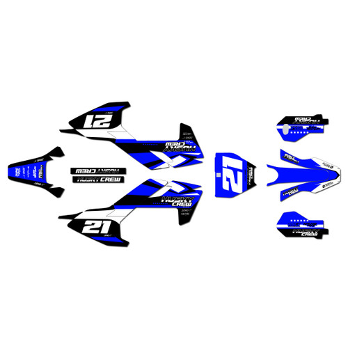 husqvarna ee5 graphics kit 2018-2024 orange-crew series blue