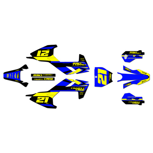 husqvarna ee5 graphics kit 2018-2024 orange-crew series yellow