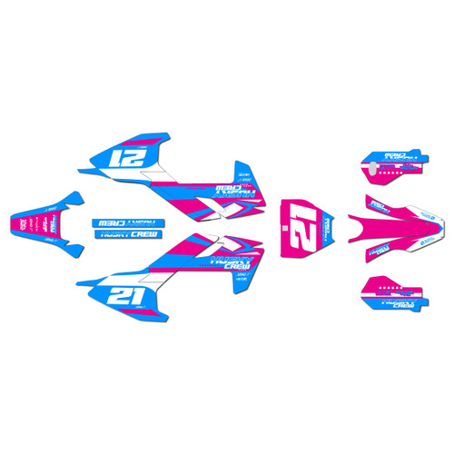 husqvarna ee5 graphics kit 2018-2024 orange-crew series magenta