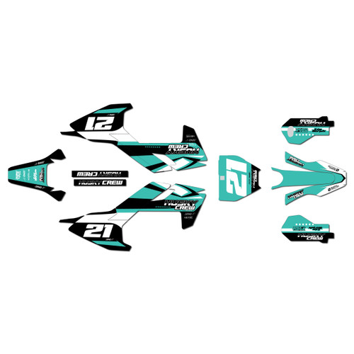 husqvarna ee5 graphics kit 2018-2024 orange-crew series teal