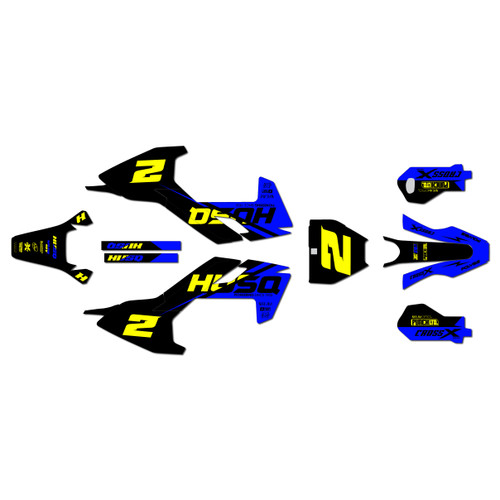 husqvarna ee5 graphics kit 2018-2024 splinter series blue