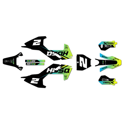husqvarna ee5 graphics kit 2018-2024 splinter series lime