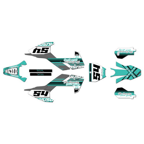 husqvarna ee5 graphics kit 2018-2024 split series teal