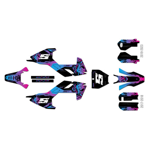 husqvarna tc50 graphics kit 2017-2018 night-city series magenta