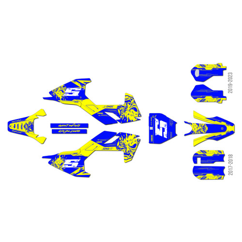 husqvarna tc50 graphics kit 2019-2023 night-city series yellow