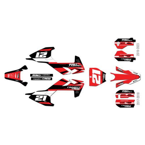 husqvarna tc50 graphics kit 2017-2018 orange-crew series red
