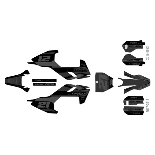 husqvarna tc50 graphics kit 2017-2018 orange-crew series smoke