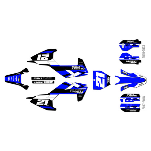 husqvarna tc50 graphics kit 2019-2023 orange-crew series blue