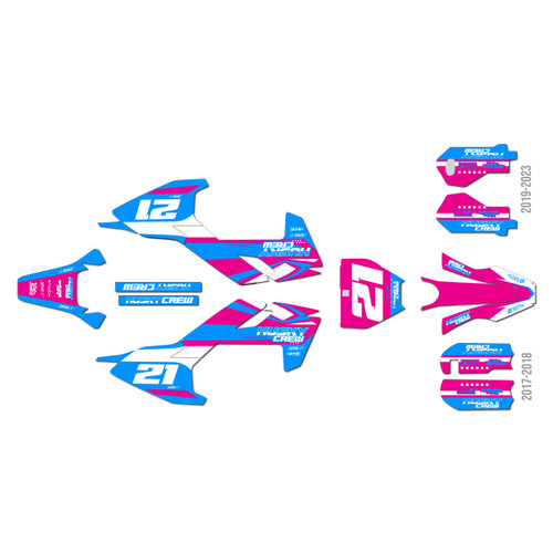 husqvarna tc50 graphics kit 2019-2023 orange-crew series magenta