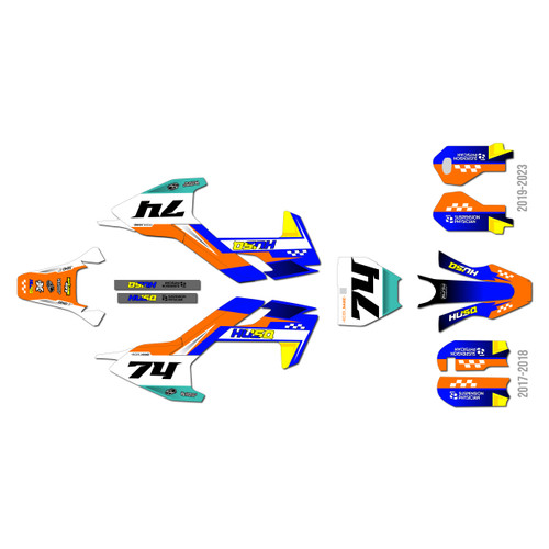 husqvarna tc50 graphics kit 2019-2023 prestige series orange