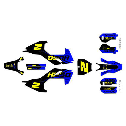 husqvarna tc50 graphics kit 2019-2023 splinter series blue