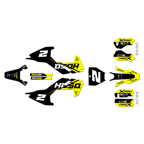 husqvarna tc50 graphics kit 2017-2018 splinter series yellow