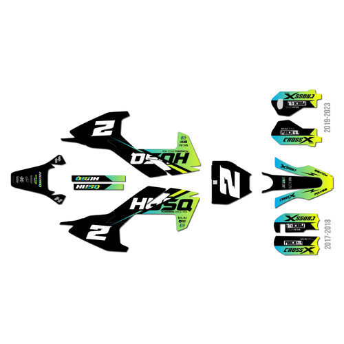 husqvarna tc50 graphics kit 2017-2018 splinter series lime