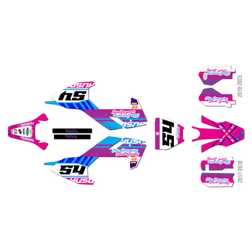 husqvarna tc50 graphics kit 2017-2018 split series magenta