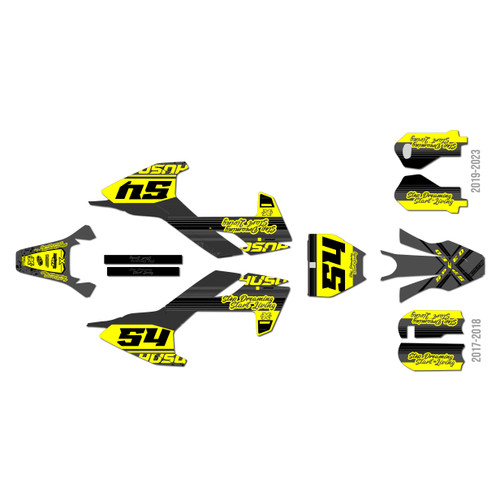 husqvarna tc50 graphics kit 2017-2018 split series yellow