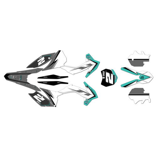 ktm 125sx graphics kit 2013-2014 razor series teal