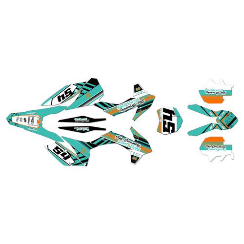 ktm 150xc graphics kit 2013-2014 split series teal