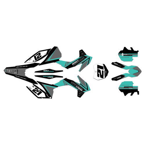 KTM 150XC 250XC & 300XC graphics kit 2013-2014 crew series teal