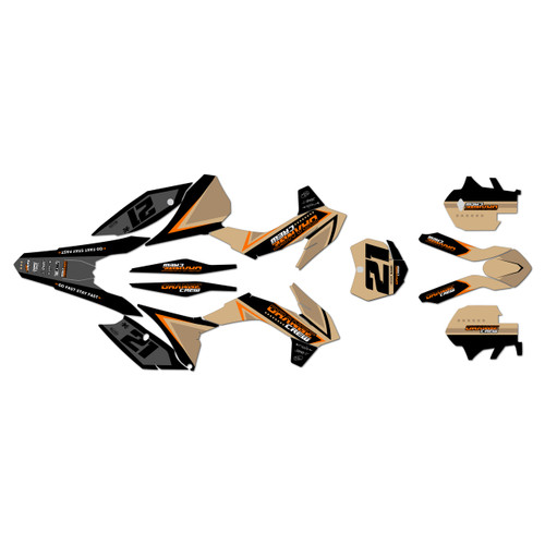 KTM 250SX-F, 350SX-F & 450SX-F graphics kit 2013-2014 crew series tan