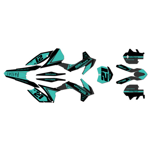 ktm 350sxf graphics kit 2013-2014 crew series teal-shift