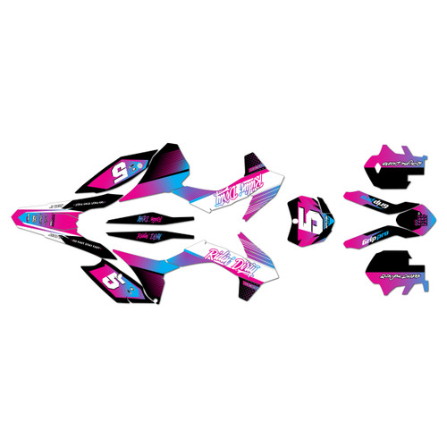 KTM 250SX-F, 350SX-F & 450SX-F graphics kit 2013-2014 turbo series magenta-shift