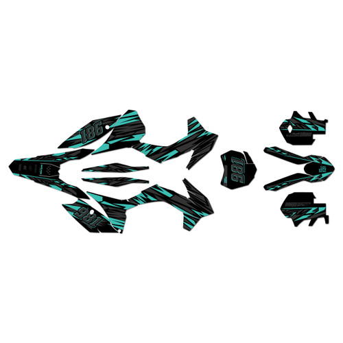 KTM 250SX-F, 350SX-F & 450SX-F graphics kit 2013-2014 twitch series teal