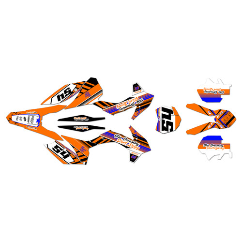 ktm 450xcf graphics kit 2013-2014 split series orange