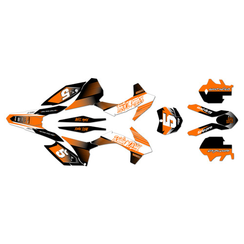 KTM 250XC-F, 350XC-F & 450XC-F graphics kit 2013-2014 turbo series orange