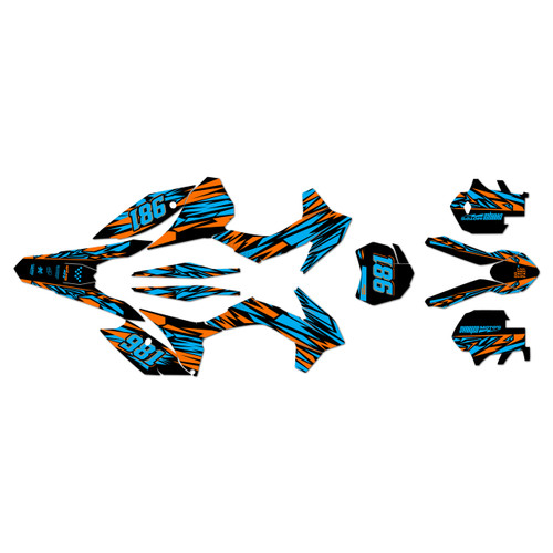 KTM 250XC-F, 350XC-F & 450XC-F graphics kit 2013-2014 twitch series cyan