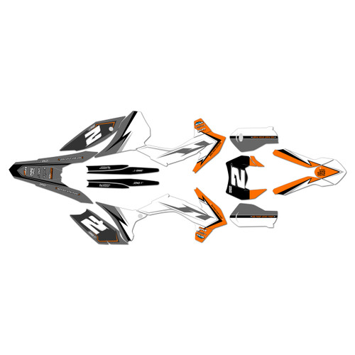 ktm 200exc graphics kit 2016 razor series orange