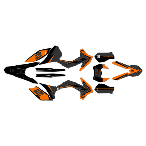 ktm 125exc graphics kit 2016 razor series orange-shift