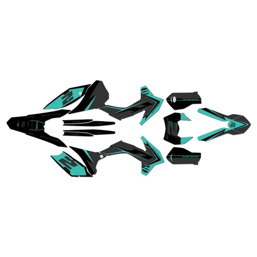 ktm 300exc graphics kit 2016 razor series teal-shift