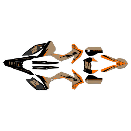 ktm 200xcw graphics kit 2016 razor series tan