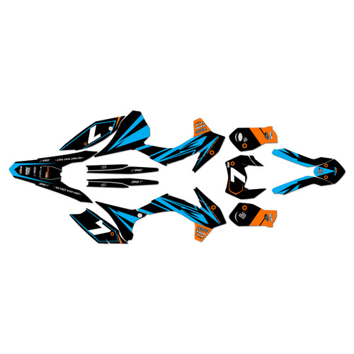 KTM 200XC-W 250XC-W 300XC-W graphics kit 2016 bold series cyan