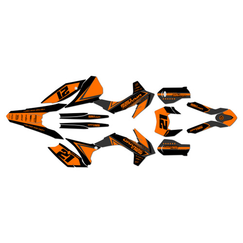 KTM 200XC-W 250XC-W 300XC-W graphics kit 2016 crew series orange-shift