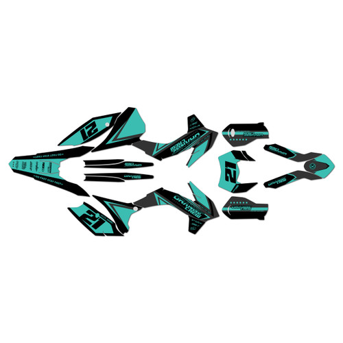 KTM 200XC-W 250XC-W 300XC-W graphics kit 2016 crew series teal-shift