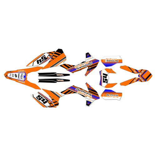 KTM 200XC-W 250XC-W 300XC-W graphics kit 2016 split series orange