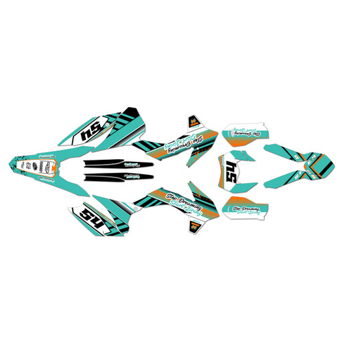 KTM 200XC-W 250XC-W 300XC-W graphics kit 2016 split series teal
