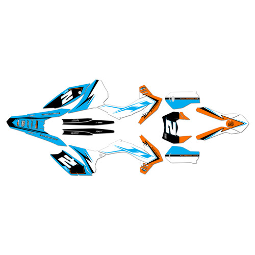 250EXC-F 350EXC-F 450EXC-F &  500EXC-F graphics kit 2016 razor series cyan
