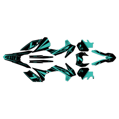 ktm 200xcw graphics kit 2014-2015 bold series teal-shift