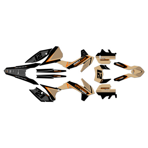 KTM 200XC-W 250XC-W 300XC-W graphics kit 2014-2015 crew series tan