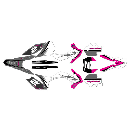KTM 200XC-W 250XC-W 300XC-W graphics kit 2014-2015 razor series magenta
