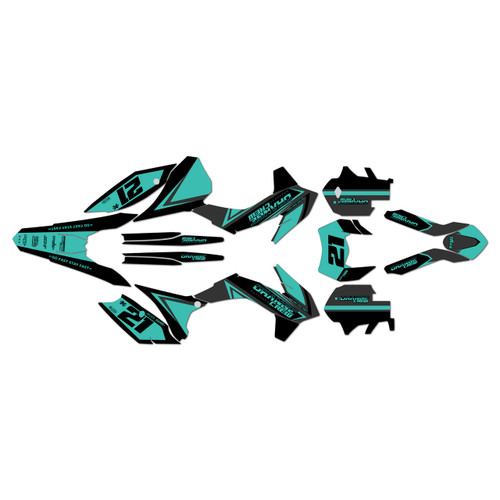 250EXC-F 350EXC-F 450EXC-F &  500EXC-F graphics kit 2014-2015 crew series teal-shift