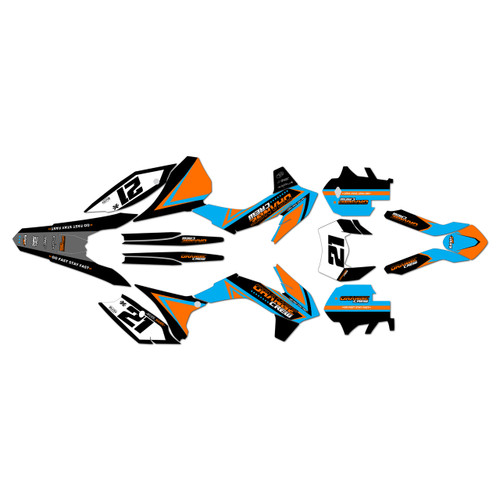 ktm 450excf graphics kit 2014-2015 crew series cyan