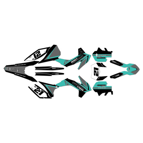 ktm 250xcfw graphics kit 2014-2015 crew series teal