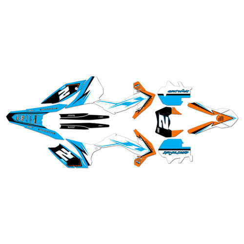 250EXC-F 350EXC-F 450EXC-F &  500EXC-F graphics kit 2014-2015 razor series cyan