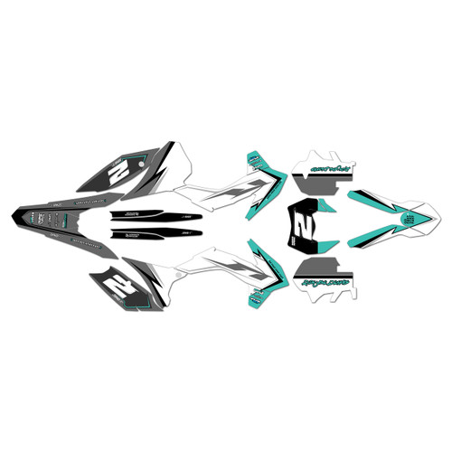 ktm 250excf graphics kit 2014-2015 razor series teal
